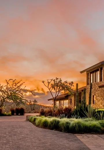 Hotel main view, sunset view