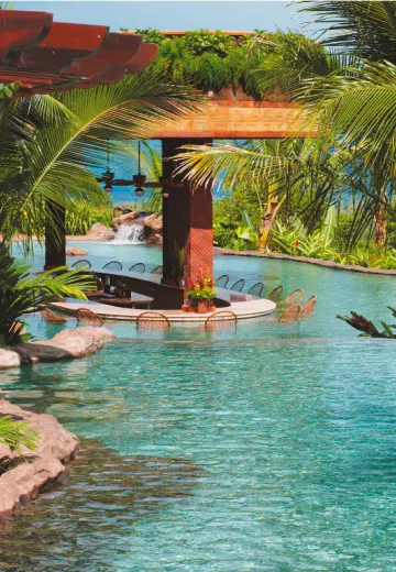 Pool area and swim up bar