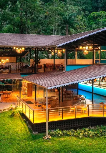 Main lodge view of Pacuare Lodge