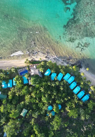 Aerial-View of the hotel and beach