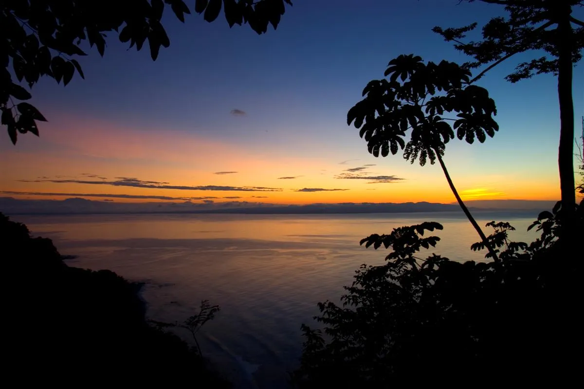 Tropical-sunset--panoramic-view