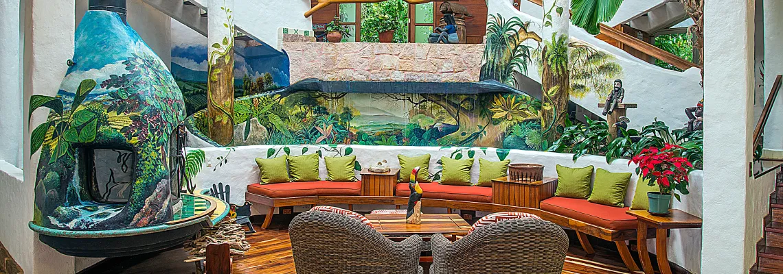 Lounge area at Finca Rosa Blanca