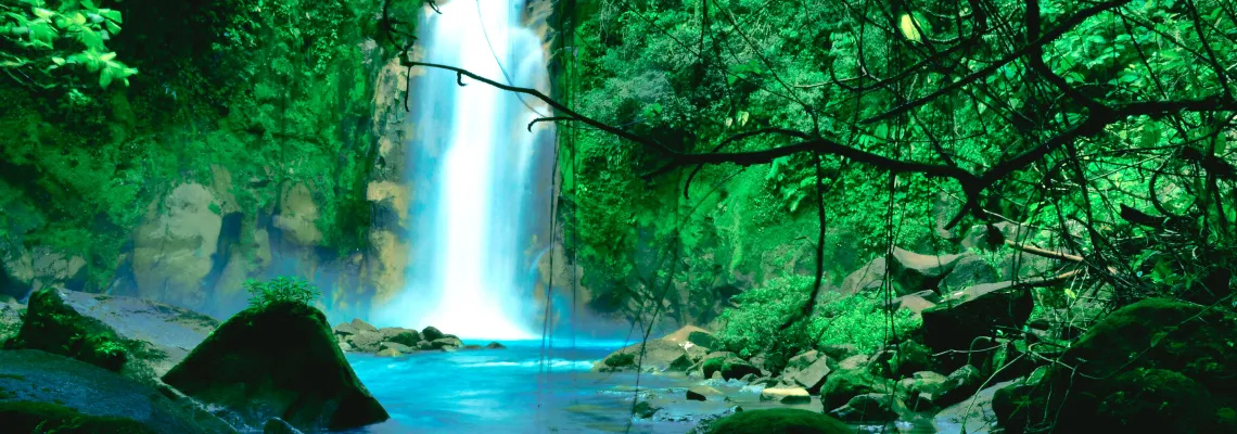 Rio Celeste rainforest waterfall